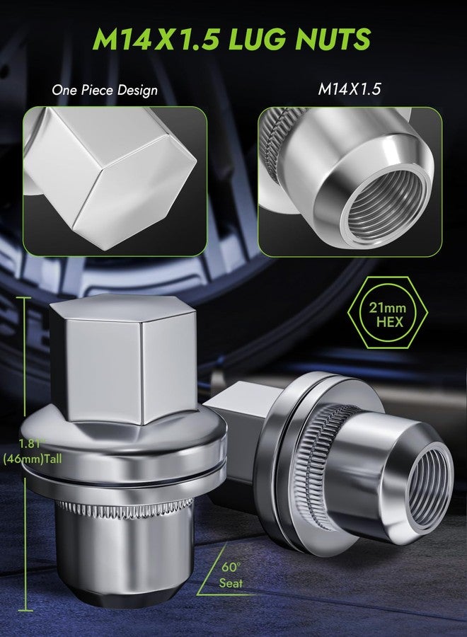 AUTOPTIM صواميل عجلات AUTOPTIM M14x1.5 - بديل لسيارات لاند روفر LR3 وLR4 ورينج روفر سبورت وديسكفري - طرف مغلق، أصلية من المصنع، سداسي 13/16 بوصة، طول 1.81 بوصة، 20 قطعة، مطلية بالكروم - Image 2